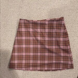 Plaid Brown and Pink Women's Skirt